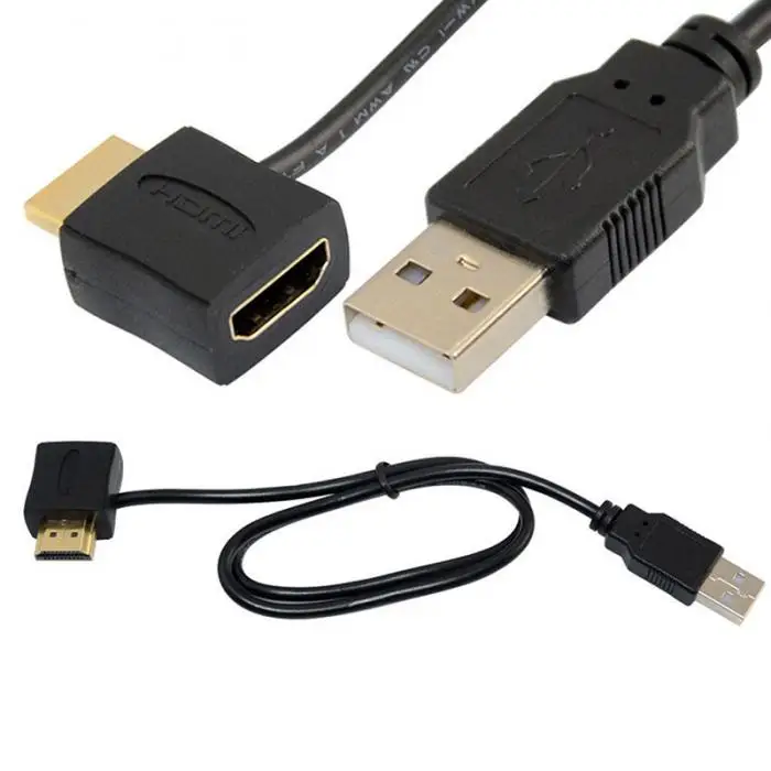 HDMI Male Female A/V Adapter 50cm/1.6ft with USB 2.0 Power Supply Connector JR Deals