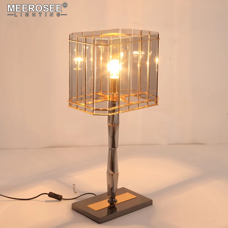 Новое поступление таблице кристалл света Стекло настольная лампа для столовая отель проект люстры Abajur MD85507
