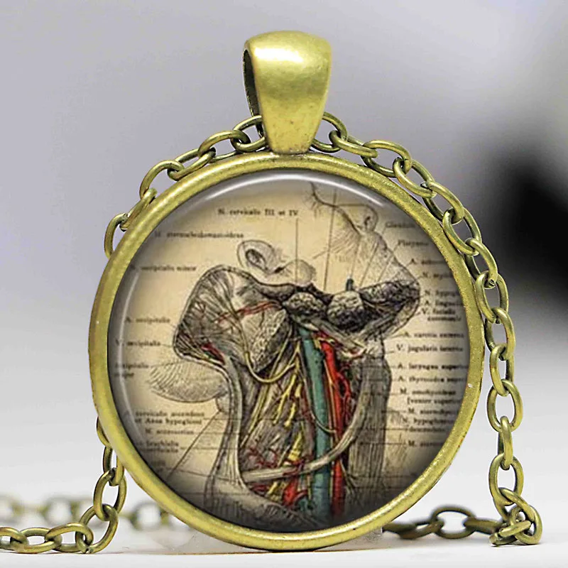 Human Anatomy Necklace Throat anatomy gothic doctor Pendant Necklace