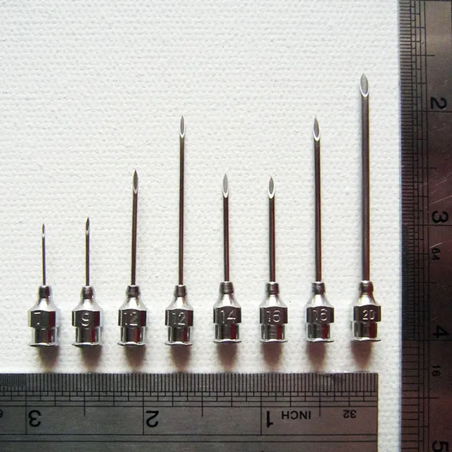 10pcs Stainless Steel Syringe Needle Livestock Chicken Sheep Hog Cattle 8 sizesin Caulk from