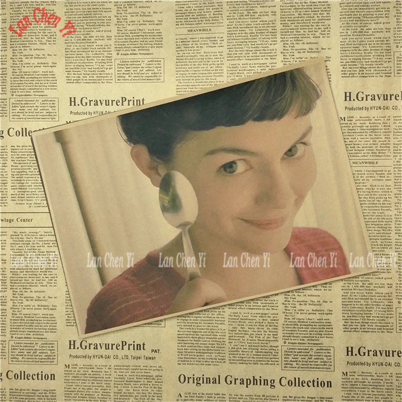 Классическая любовь фильм Amelie матовая крафт-бумага Плакат Бар Кафе гостиная столовая стена домашний декор