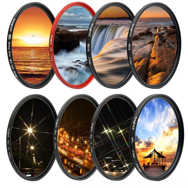 

KnightX UV ND Star Camera Lens Filter For canon sony nikon 52mm 55mm 58mm 67mm 77mm photo d80 500d photo color 50d accessories