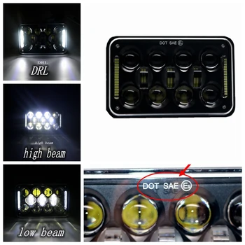 

60W 4X6 Led Headlight High Low Beam DRL 10-30V Super Bright for FORD MUSTANG Freightliner Gmc W900/T600/T800/T400/W900B