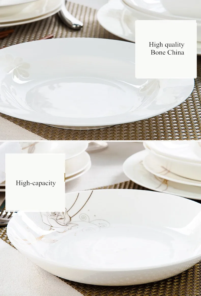 4 шт. керамические тарелки круглая тарелка под фрукты Западный десертный поднос лапша блюдо Салатница высокого класса столовая посуда из китайского фарфора