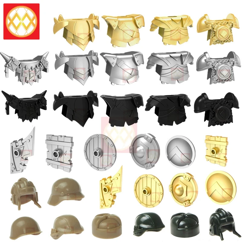 

10pcs/lot Medieval Weapon Sword Shield for Roman Knight Spartan Warrior Army Armor Part MOC Accessories Building Block Kids Toys
