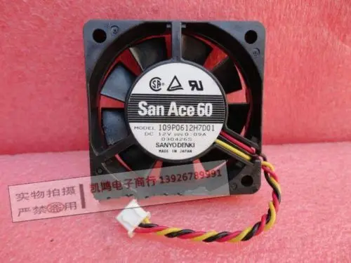 Sanyo 109P0612H7D01 вентилятор 12 В 0.09A 60 * 15 мм 3pin |