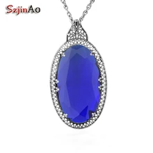 Szjinao Европейский цветок панк ретро серебряная нить 925 стерлингового серебра модное ожерелье из сапфира