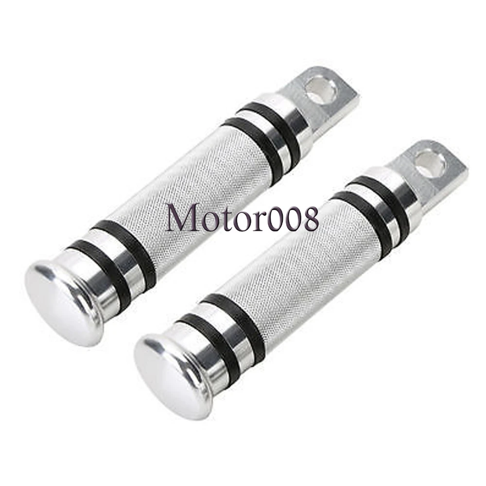 Black Chrome CNC Front Rear Foot Pegs For Harley Touring Sportster Dyna Softail