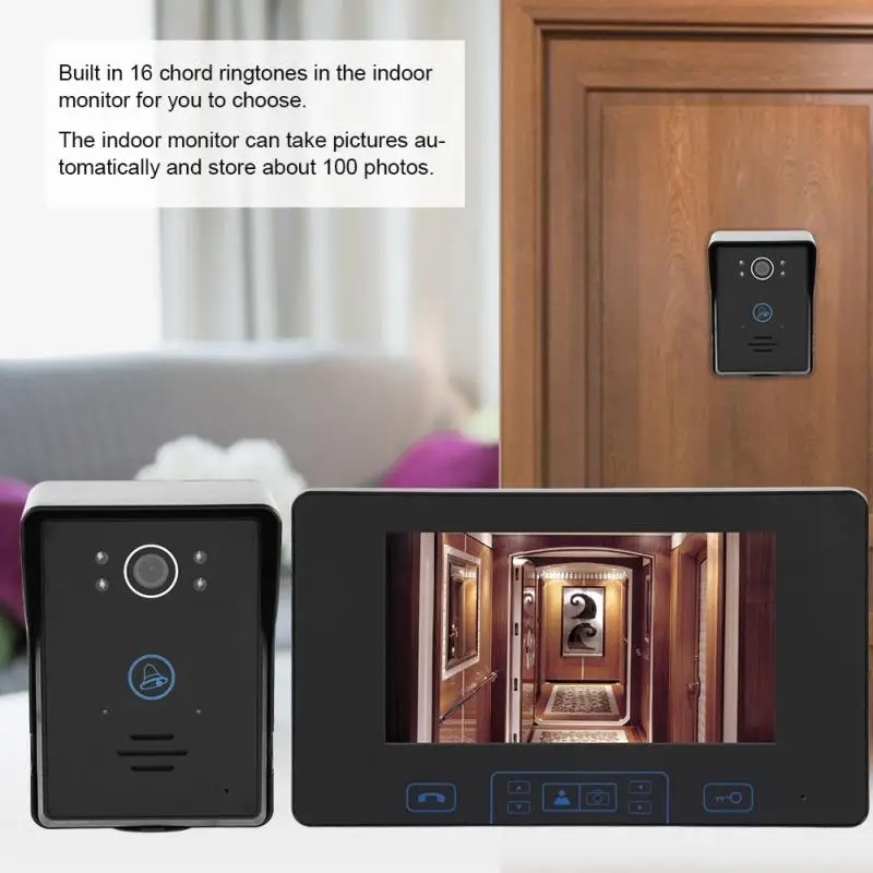 

7 inch Wireless Camera Fingerprint Door Bell Wireless Video Doorbell Intercom Digital Door Phone Bell deurbel doorbell