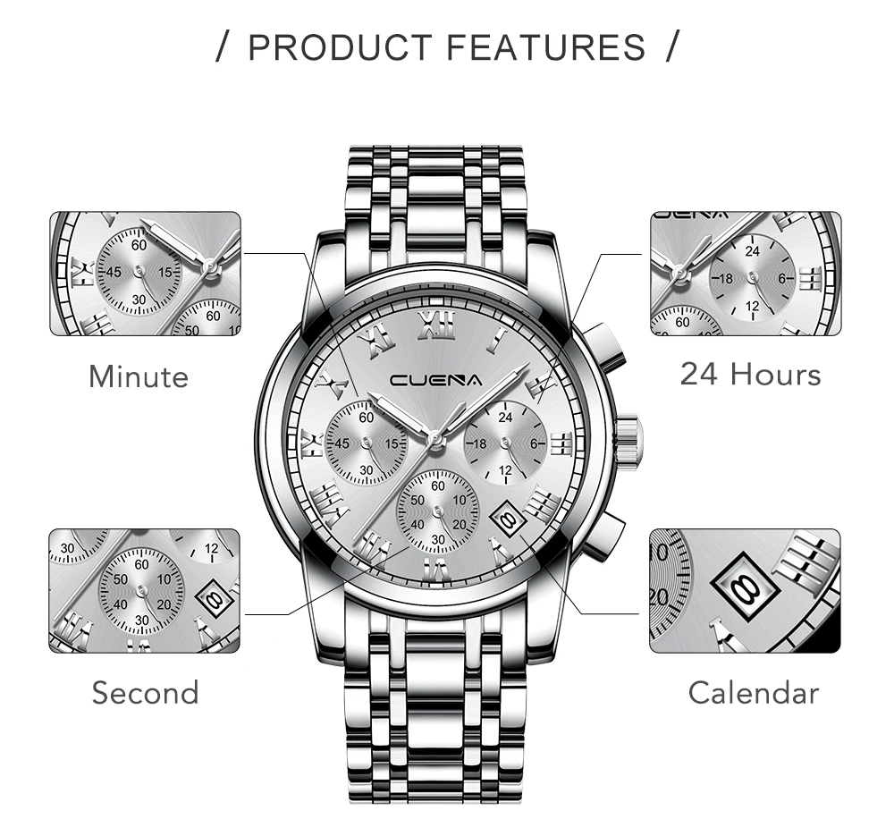 CRRJU Модные Бизнес повседневные часы для мужчин спортивные аналоговый хронограф полный сталь водостойкие часы для мужчин часы Relogio Masculino