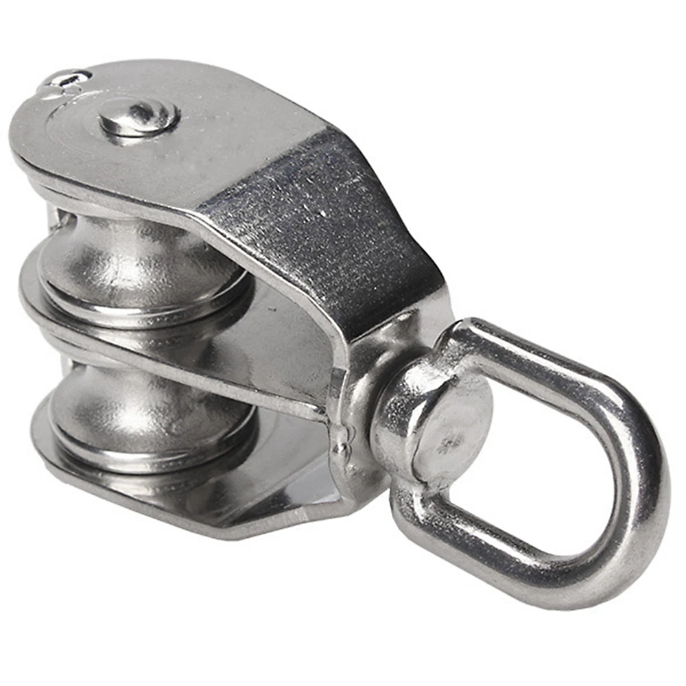 6pc STAINLESS STEEL 50mm SINGLE PULLEY BLOCK ROPE CHAIN LIFTING TRACTION WHEEL A