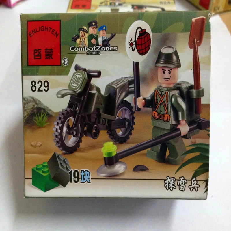 ENLIGHTEN 829 город военный саперный мотоцикл Строительные блоки Кирпич совместимый Technic Playmobil игрушки для детей