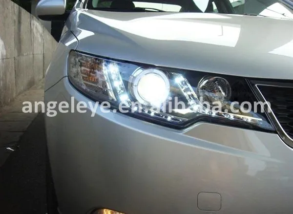 2009 2013 год для KIA Cerato Forte светодиодный ные фары Angel Eyes LD|led angel eyes|angel eyes headlightled |
