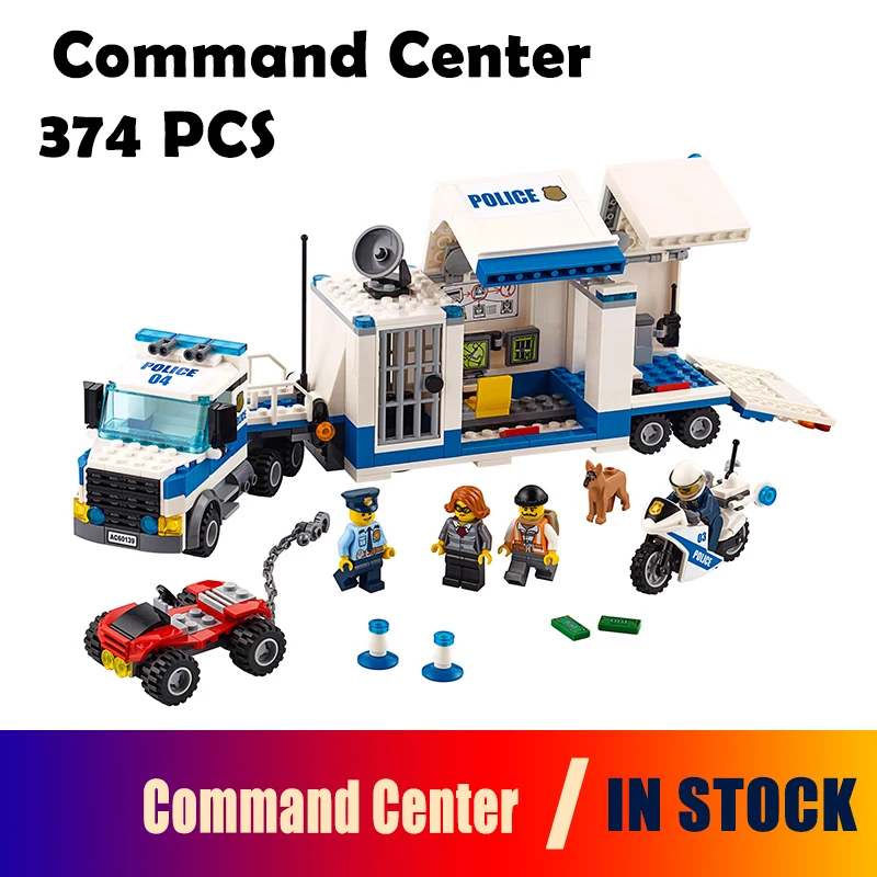 

Model building toys hobbies Mobile Command Center 02017 374pcs Compatible With lego Blocks city 60139 Educational DIY Bricks