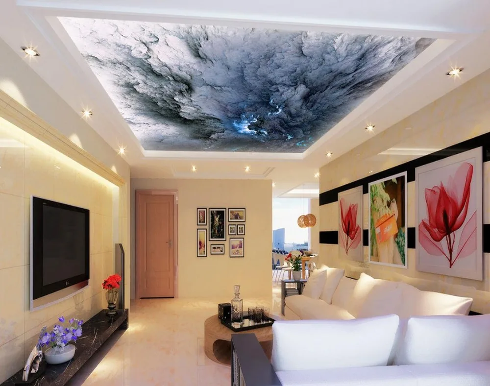 Natural freshness 3D Ceiling Wallpaper forest Hotel Lobby Living Room Luxury Wal