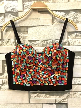 

2019 New Candy Vest Fashion Dance Performance Breast-wrapped Women's Bustier Crop Tops H626