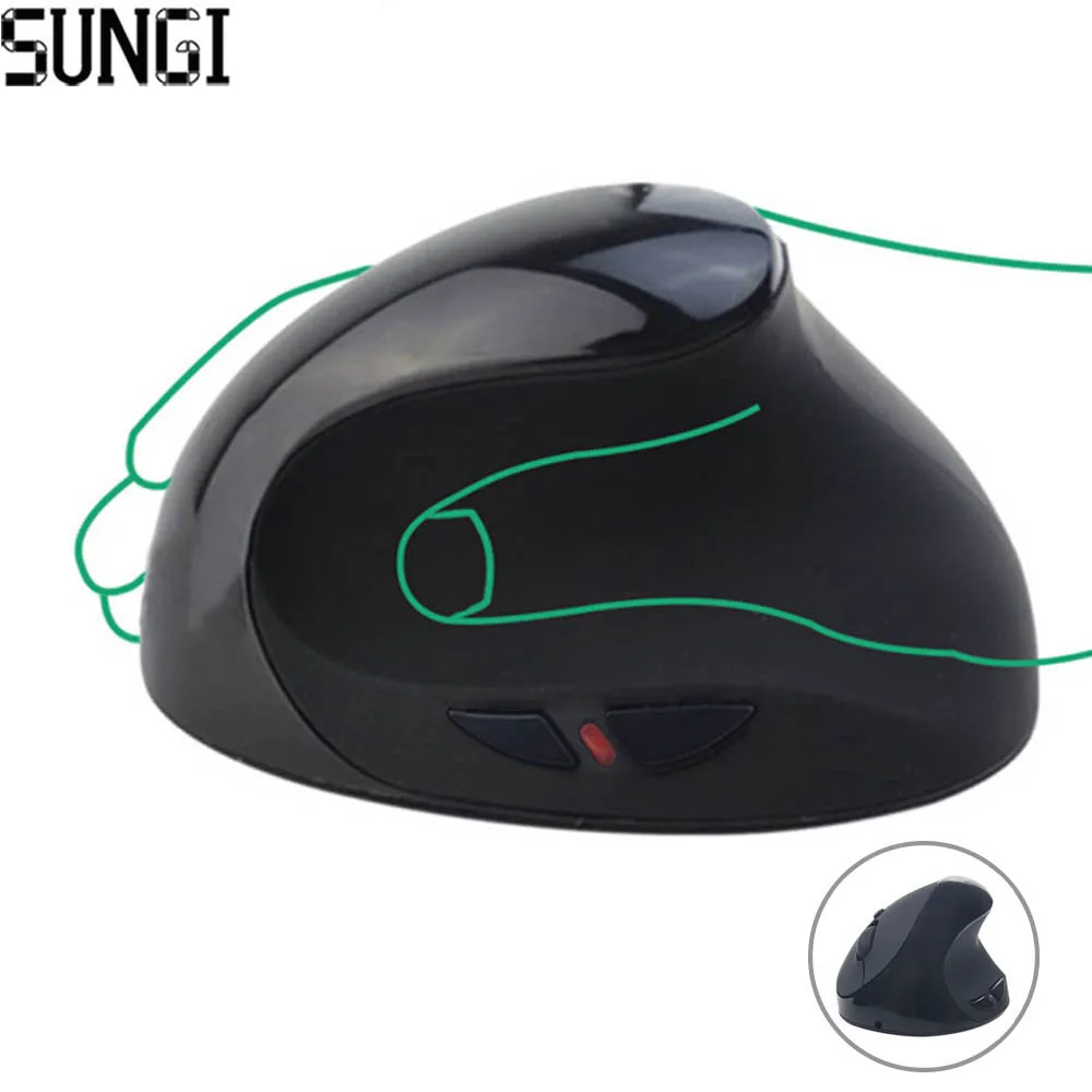 2.4 Ghz Wireless Vertical Mouse Healthy Ergonomic 6 Buttons DPI Switch
