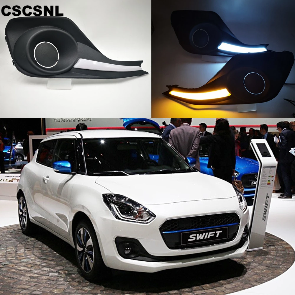 

CSCSNL 2PCS LED Daytime Running Light For Suzuki Swift 2017 2018 2019 Car Accessories Waterproof 12V DRL Fog Lamp Decoration