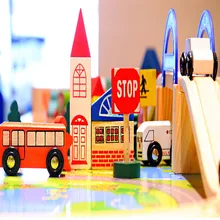 1Set Wooden City Track Overpass Traffic Scene Combination Educational Toy Wooden Train Track Disassembly Toys 1Set Wooden City Track Overpass Traffic Scene Combination Educational Toy Wooden Train Track Disassembly Toys
