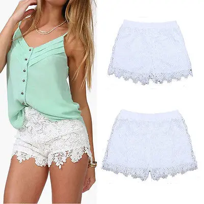 Wonderbaarlijk 2018 New Ladies Mini Shorts Mesh Lace Crochet Tiered Womens Shorts HI-81