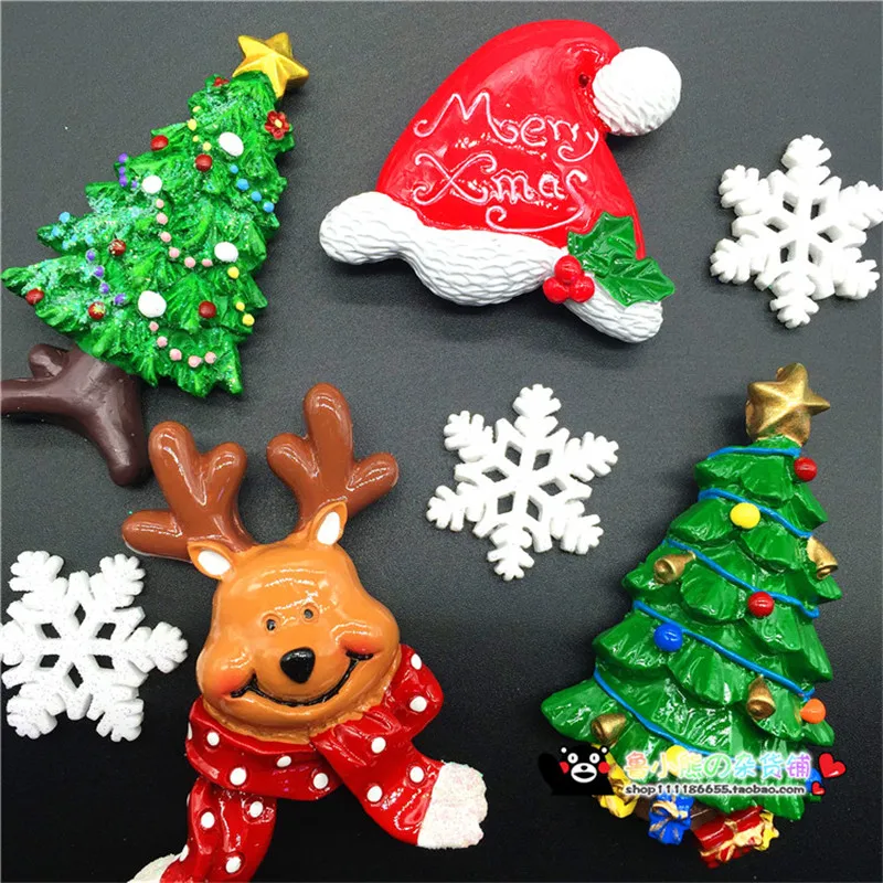 

Cute 3D Handmade Fridge Magnet Christmas Decorations for Home Finland Tourist Souvenir Refrigerator Magnetic Message Stickers