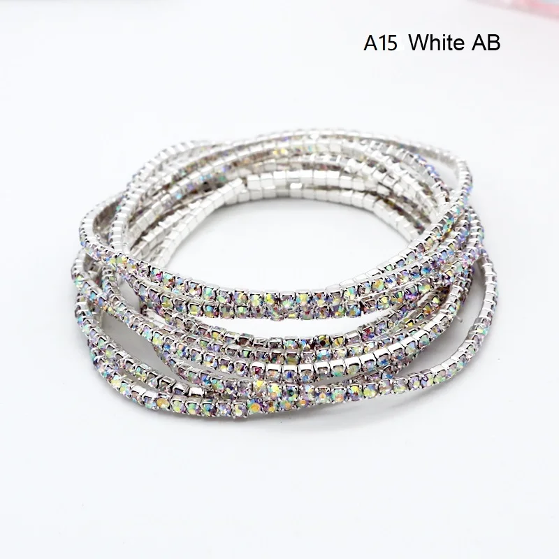 Free Shipping White AB Bracelet& Bangle for Girls 10pcs/lot Tennis Bracelet Luxury Bracelets for Elegant party jewelry