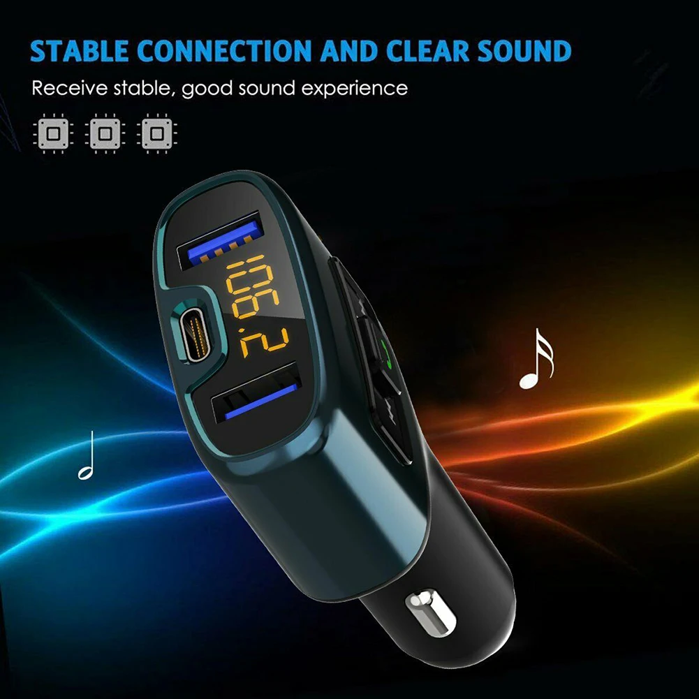Fm-передатчик Bluetooth автомобильный комплект FM модулятор музыкальный плеер 18 Вт быстрое зарядное устройство поддержка USB флэш-драйвер
