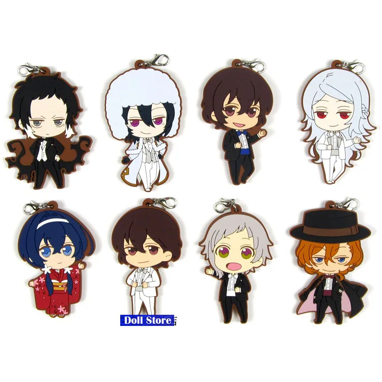 

Bungo Stray Dogs Anime keychain Dazai Osamu Atsushi Nakaji Edogawa Ranpo Rubber Magnetic paste for Refrigerator D242