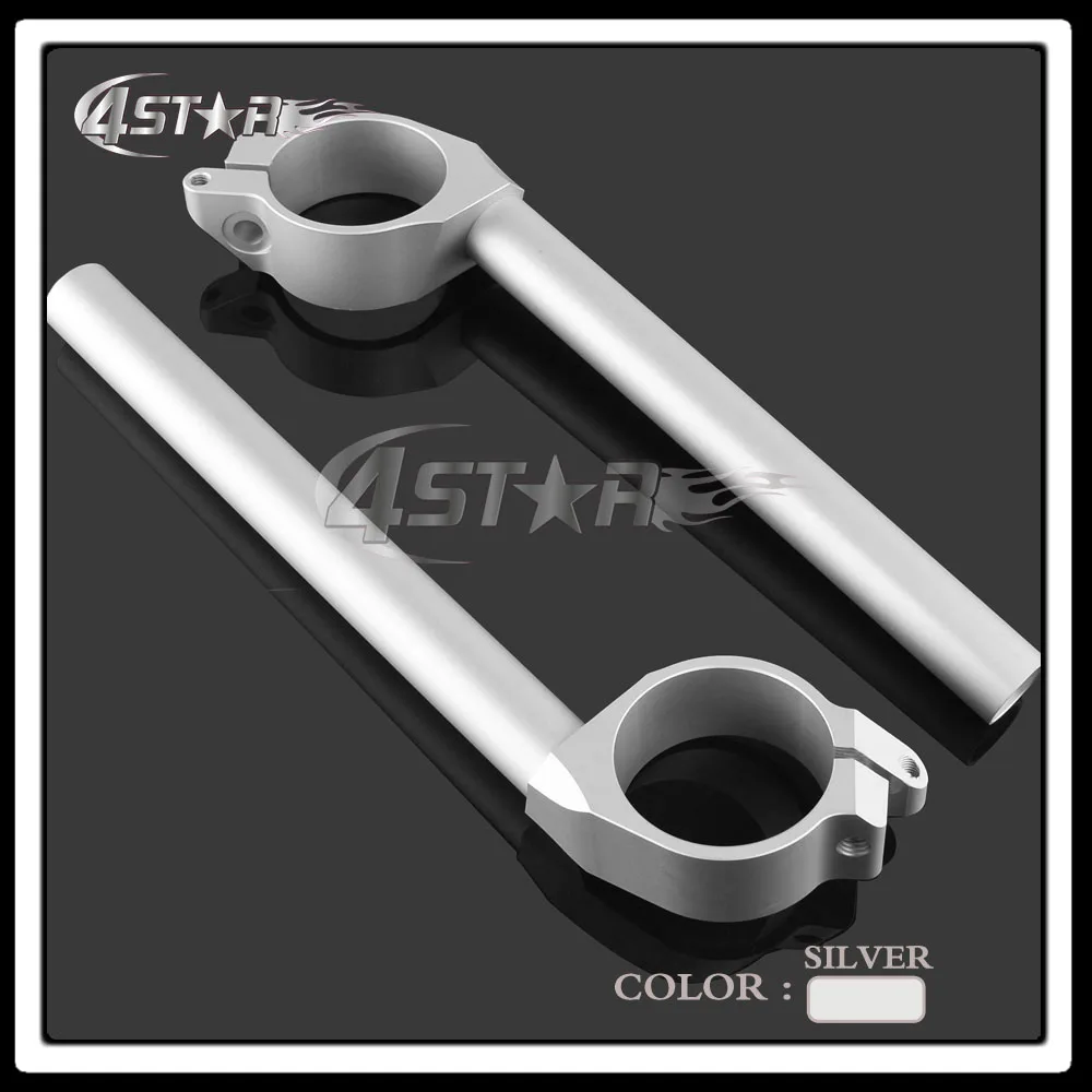 

Silver CNC Aluminum Motorcycle Fork Tube Handlebars Hand Bar Riser Clip Ons Clip-on For YZF R6 YZF-R6 2006 2007 2008 2009 2010
