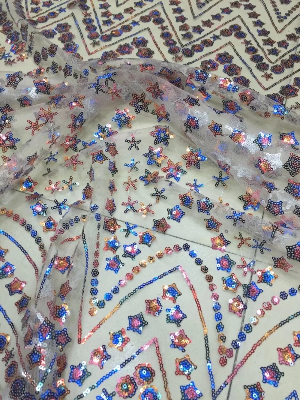 

best quality embroidered African Tulle Lace Fabric ZH-9296 African French Lace Fabric with sequins