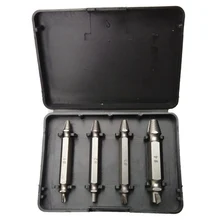4pcScrewdriver set Steel Broken Speed Out Damaged Screw Extractor Drill Bit Guide Set Broken Bolt Remover Easy Out Set Brand New