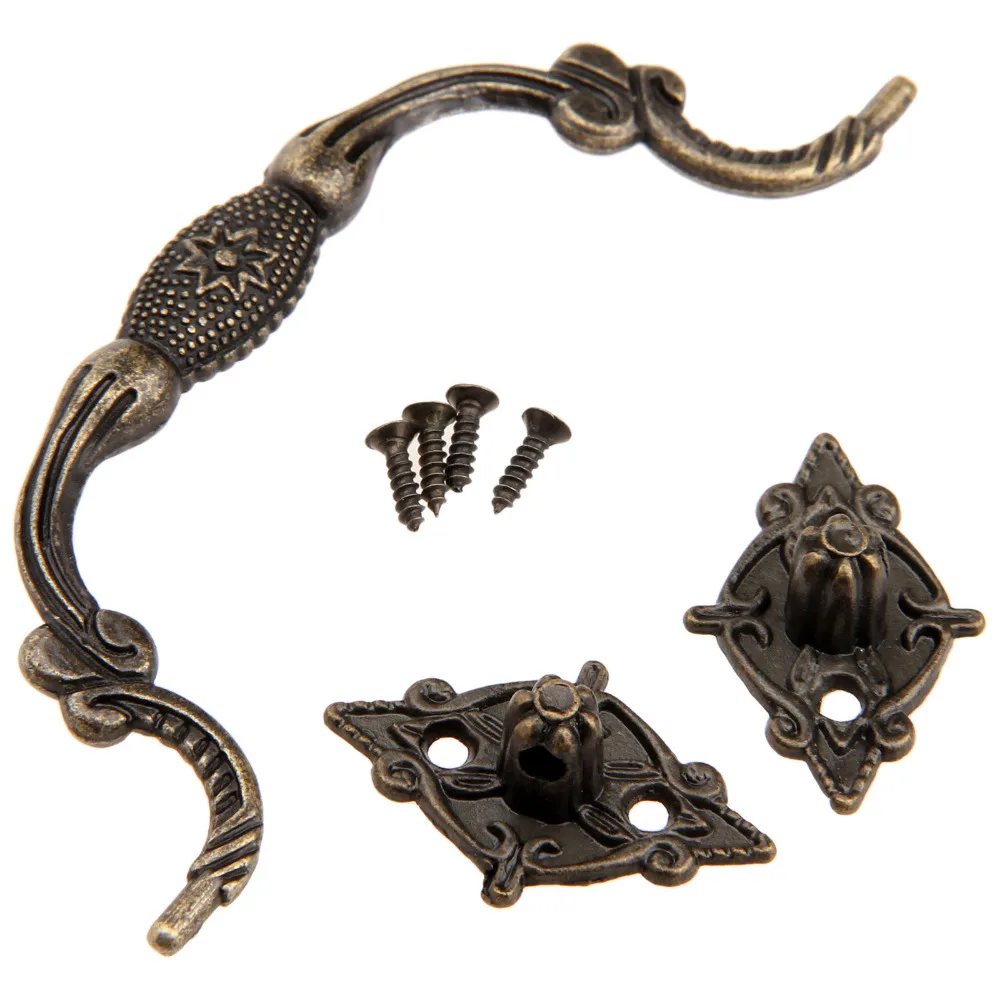 DRELD Antique Furniture Handles Cabinet Knobs and Handles Drawer Cabinet Door Pull Cupboard Kitchen Handle Furniture Fittings