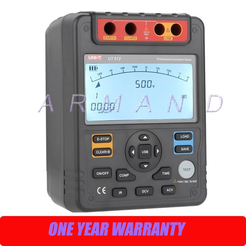 

UNI-T UT512 Digital Insulation Resistance Tester Meter Megohmmeter Low Ohmmeter
