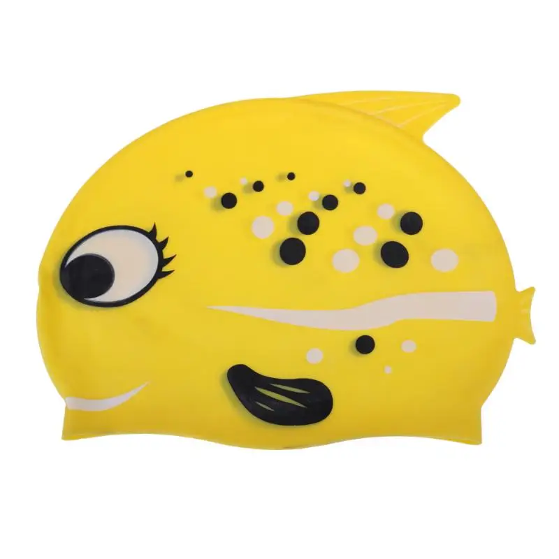 Практичная милая детская шапочка для плавания с рисунками силиконовые водолазный Водонепроницаемый рыбы акулы защиты уха Плавание бассейн головные уборы детские шапки