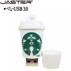 JASTER горячая распродажа высокое Скорость флеш-накопитель USB 3,0 4 ГБ 8 16 32 64 Творческий мультфильм Starbucks USB реального ёмкость карты памяти
