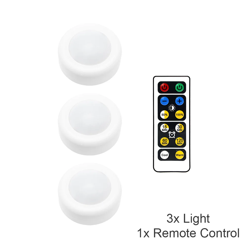 Светодиодный светильник для шкафа, беспроводной портативный пульт дистанционного управления с питанием от батареи, светодиодный светильник для шкафа, лестницы, коридора, светильник ing - Цвет: 3x Light