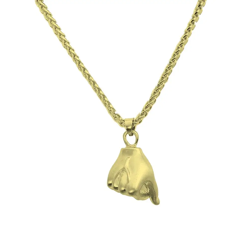 I Love You Hand Gesture Necklaces Creative Pendant Chain Necklace Hip Hop Men Statement Jewelry For Male Birthday Gift | Украшения и
