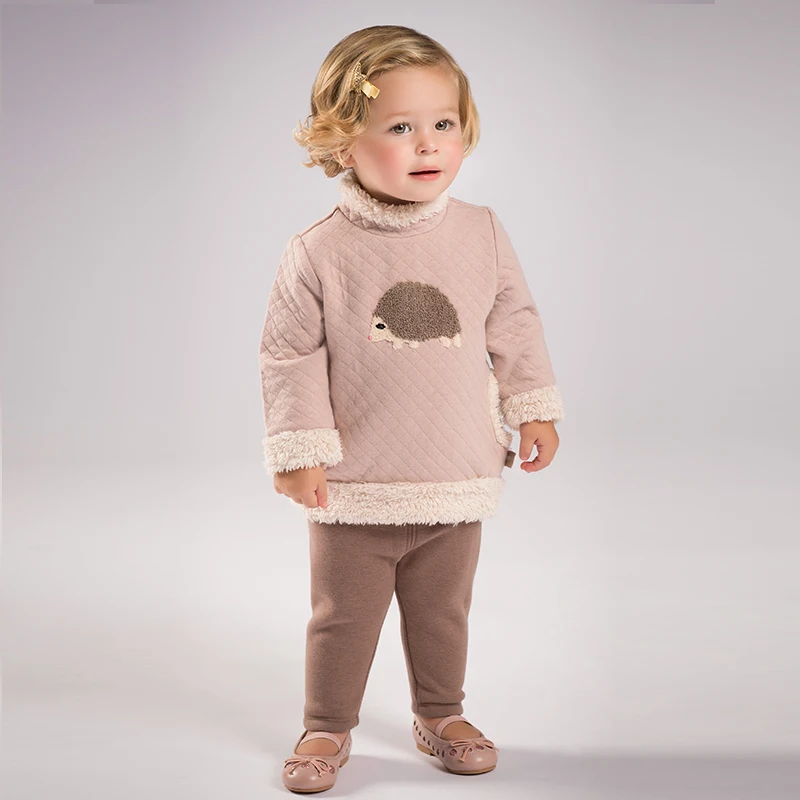DBZ6175 dave bella/осенне-зимние комплекты одежды с принтом для маленьких девочек Детские костюмы Детская одежда высокого качества