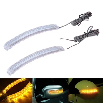 

2Pcs Universal Car LED DC 12V Rear View Mirror Turn Signal Bumper Strip Blinker Light Turn Signal Rear View Mirror Blinker Light