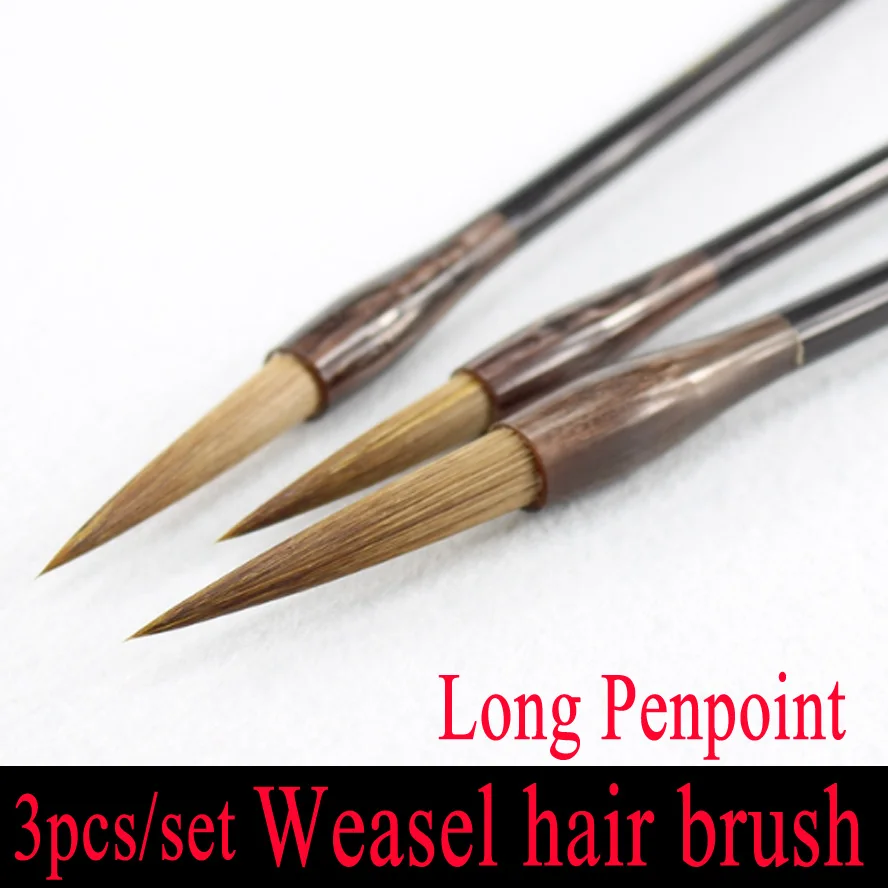 Комплект из 3 предметов ласка волос Китайская каллиграфия Кисточки Pen Set длинные карандашные Lian Кисточки ES для живописи каллиграфии Книги