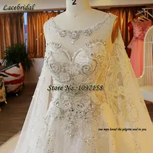 Luxury Sexy Ball Gown Cathedral Train Lace Beaded Diamond Rhinestone Wedding Dresses 2016 Royal Church Long Bridal Gowns XW141