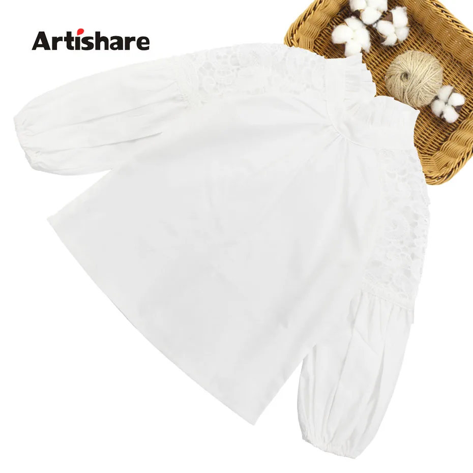 

Girls White Blouse 2019 Newest White Blouse For Girls Cotton Girl Shirts Teenage School Clothes For Girls 6 8 10 12 13 14 Year