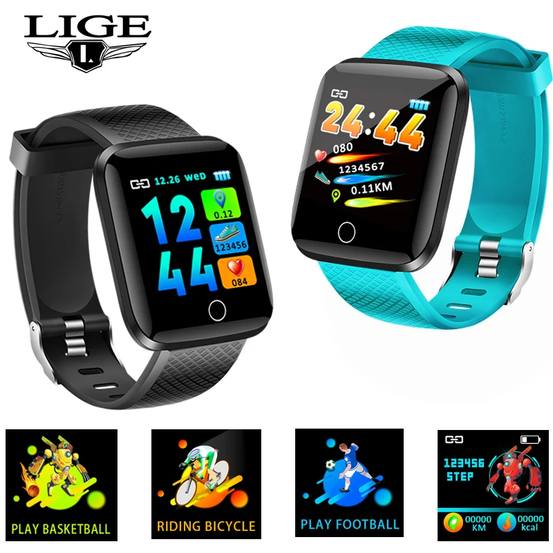 

LIGE New Smart Watch Men Women Heart Rate Blood Pressure onitoring Fitness Tracker Smart Band Sport Smart Bracelet Pedometer+Box