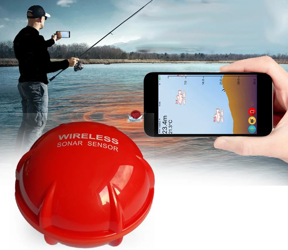 Smart Fish Finder Wireless Sonar Fish Finder iOS Android App Fishfinder Sea Lake Fishing DetectSonar Echo Sounder FI1004