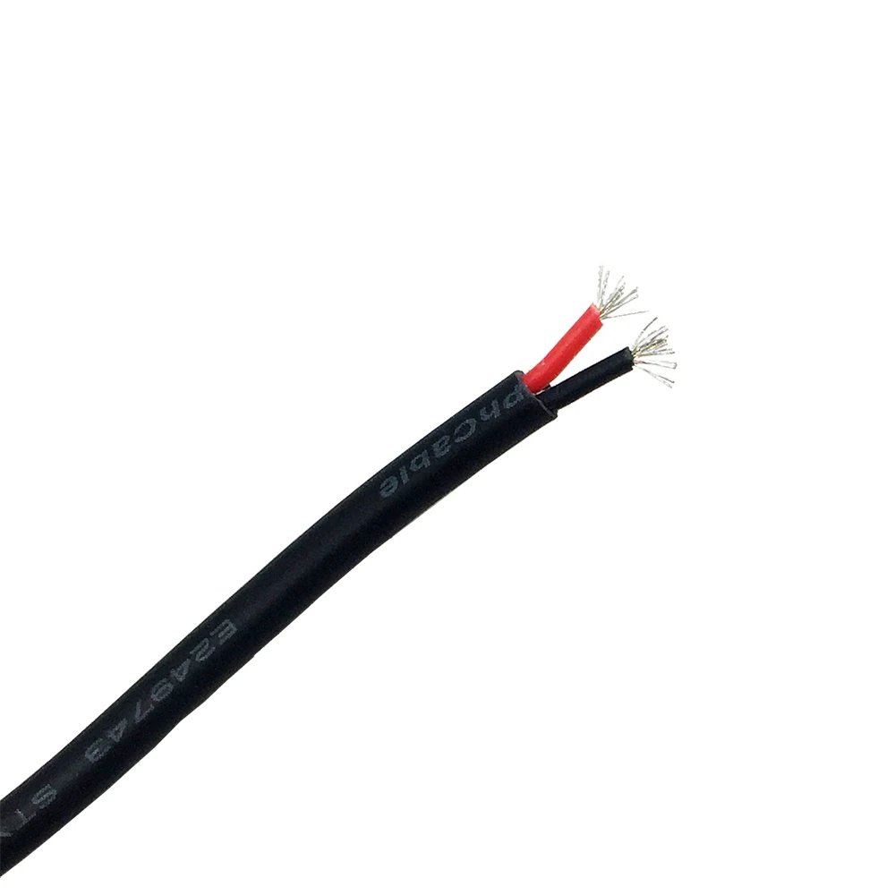 Black LED Cable 22awg ROUND WIRE (5)