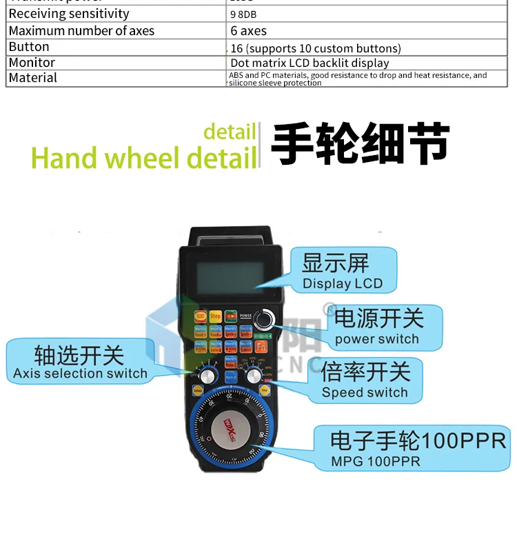 NC студия гравировальный станок MACH3 система WHB04B беспроводной электронный маховик 4 оси/6 оси ручной блок MPG пульт дистанционного управления