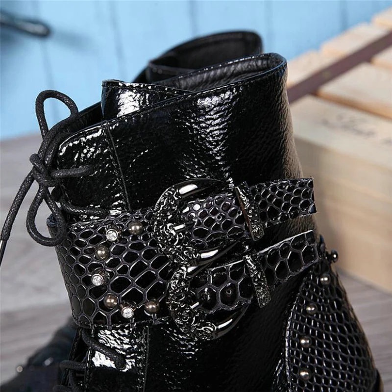 Qualität Metall Stiefeletten 03 Echtes Zipper Hohe Frühling 01 02 Motorrad Mode Leder Niet Boot Herren Stiefel Boots' Kappe Männer zFqOxUAt