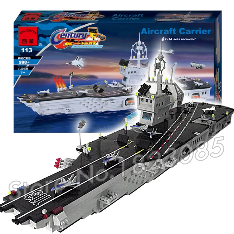NEW 990pcs Hot Combat Zone Ship Aircraft Carrier Large Building Blocks Model