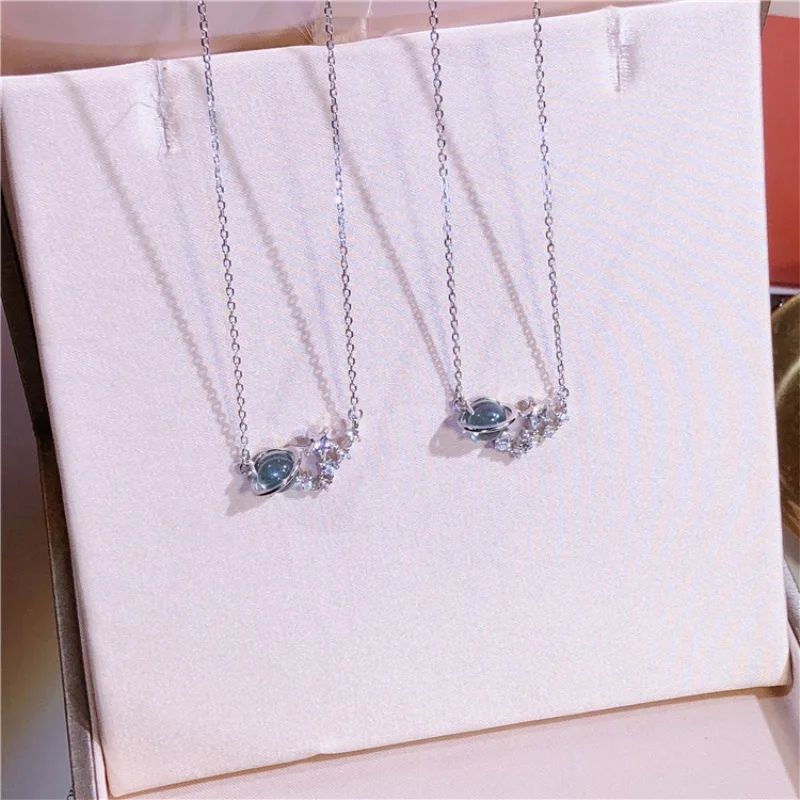 

2019 Fashion Personality Designer Sparkling Universe Pendant Pure 925 Sterling Silver Star Decorative Women Chain Necklace