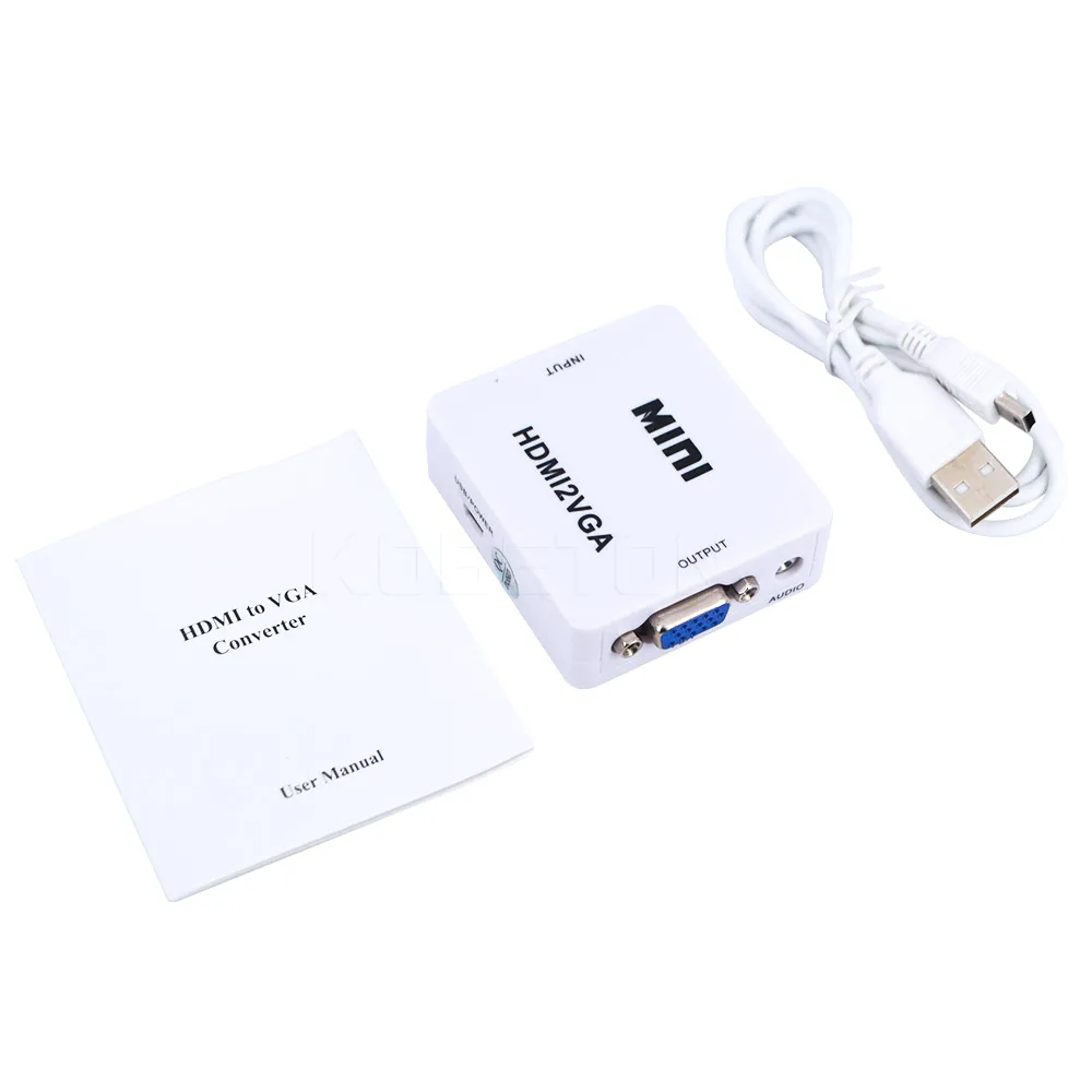 Kebidu HDMI к VGA конвертер с аудио конвертер для HDMI устройства к VGA монитор адаптер для ПК ноутбук HDTV проектор
